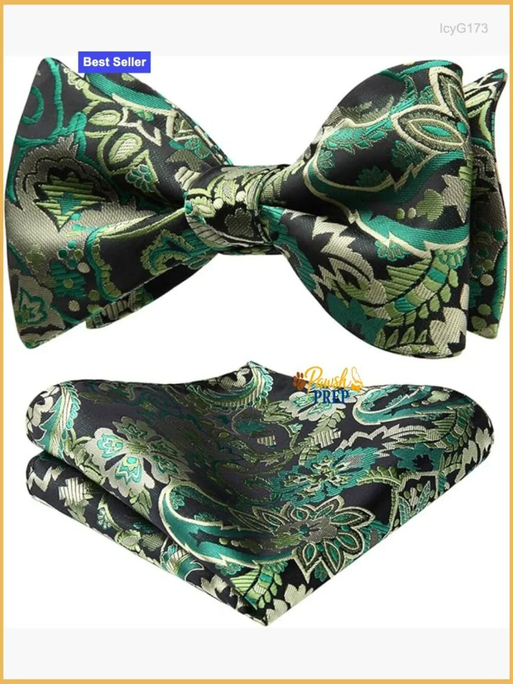 Self-Tie Bow Tie and Pocket Square Set, Polyester Formal Accessories